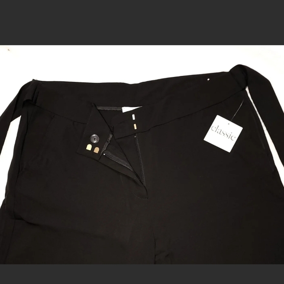 Wide Leg Crop Skort /Pants Classic Concepts Black Sz 18 Wrap Belt 40 X 23.5 - Picture 6 of 10